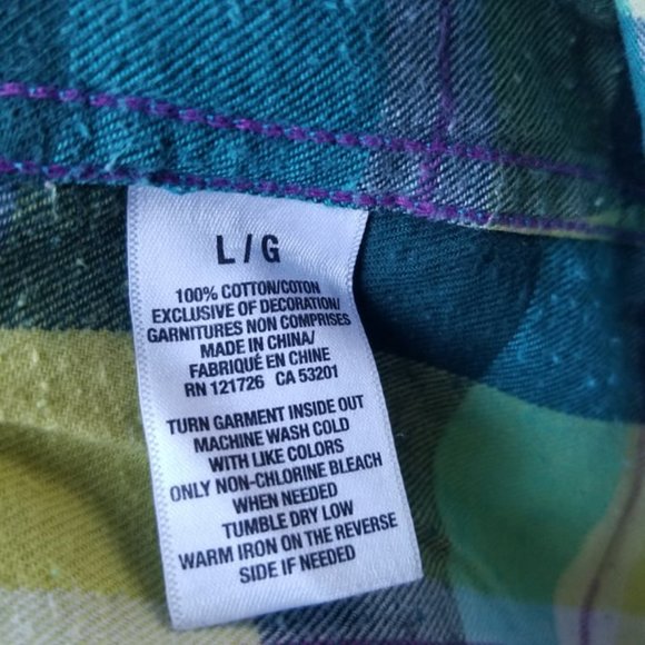 Women's Aeropostale Plaid Button Down Flanner Shirt - Picture 6 of 6